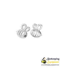 Silver bee earrings