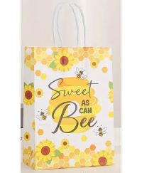 Paper gift bag with bee motifs