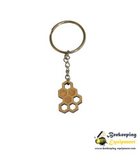 Wooden honeycomb keychain