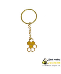 Honeycomb gold keychain